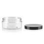 8 Oz / 250ml PET Plastic Refillable Jars Empty Cosmetic Containers Cases with Black Lid Cream Lotion Box Ointments Bottle Food Bottle Makeup Pot Jar for Lip Balm Make Up Eye Shadow Powder Pack of 6