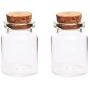 New 2Pcs/set 3040MM 15ML Mini Glass Bottles Wishing Bottle Empty Sample Storage Bin Jars with Cork Stoppers - Transparent