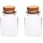 2er Satz Mini Glasflaschen 3040mm 15ml Wunschflaschen Leere Probenbehälter Glasbehälter mit Korkstopfen - Transparent