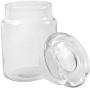 Clear Glass Herb Stash Jar with Lid 4.5 oz with Angel Wings Logo from Smoke Promos