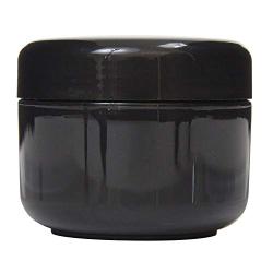Houseables Black Jar Lotion Container, 2 Oz, 60 ML Gram Capacity, 24 pcs, Plastic, BPA Free, w/Removable Inner Liners & Dome Lids for Cosmetic Samples, Cream