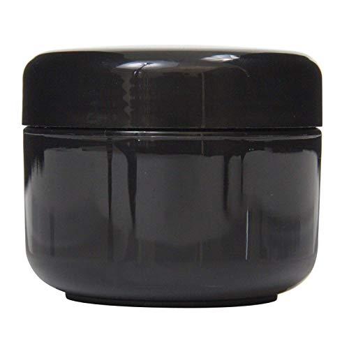Houseables Black Jar Lotion Container, 2 Oz, 60 ML Gram Capacity, 24 pcs, Plastic, BPA Free, w/Removable Inner Liners & Dome Lids for Cosmetic Samples, Cream