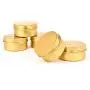12 Stück 3 oz Golddeckel Metall Stahl Töpfe Runde Aluminium Töpfe Leere Lippenpflege Töpfe Kosmetik Probenbehälter Großhandel Lebensmittel Lagerung Kerzen Reise Töpfe (90g)