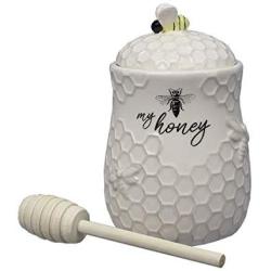 youngs Inc Ceramic Jar w/Honey Dip, Multi