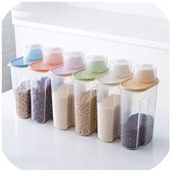 Pp Food Storage Box Plastic Clear Container Set With Pour Lids Kitchen Storage Bottles Jars Dried Grains Tank 1.9L 2.5L H1211,Small One Piece