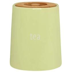 Premier Housewares Fletcher Tea Canister-Green, H14 x W12 x D12cm