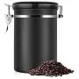 Coffre de rangement en acier inoxydable à fermeture hermétique pour café, thé, boîte de rangement pour poudre de café, conserve de thé, outil noir. Coffre de rangement en acier inoxydable à fermeture hermétique pour café, thé, boîte de rangement pour poudre de café, conserve de thé, outil noir.