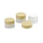 Grand Parfums 20ml LUXURY FROSTED GLASS JARS with Bamboo Lids, for Solid Perfume, Essential Oil Blends, Eye Cream Serum, Anti Aging, DIY, Essential Oil Blends, 3 Count
