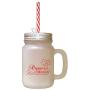 Red Organic Kitchen Real Food Chef Hat Frosted Glass Mason Jar With Straw