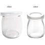 Sunormi 200ml Pudding Yogurt Glass Jars With Plastic Lids 6oz,Pack of 3