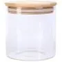 Lawei 4 Pack Glass Storage Jars with Sealed Bamboo Lids - 18.6 FL OZ Clear Glass Bulk Food Storage Canister for Serving Tea, Coffee, Spice, Candy, Cookie