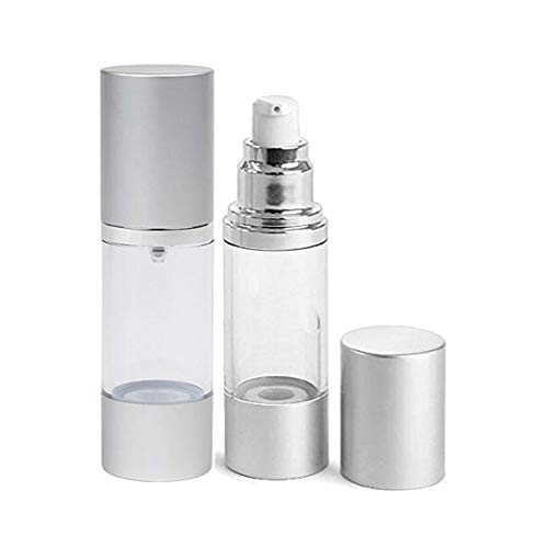 2PCS Empty Plastic Vacuum Lotions Bottle Toner Sun Creams Jar with Pump Head Storge Refill Eyecream Essence Makeup Cosmetic Liquid Foundation Containers Dispenser Pots (30ml/1oz)