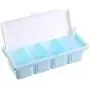1pc Portable Kitchen Compartment Container Seasoning Box Condiments Storage Kitchen Seasoning Storage Box with Spoon 4 Spice Jar,As Photo Show2