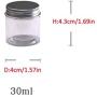 Travel Sample Containers, Tea Storage Jar, Incense Powder Container - Small Plastic Jars with Lids, Clear Plastic Containers, Set of 5(25ml, 30ml, 50ml, 80ml, 100ml)