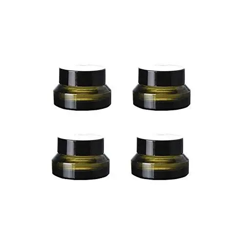 4er Pack Grün-Pickel-Grüner Glas Cremekaraffe mit Schiebeverschluss, 15 ml / 0,5 oz.