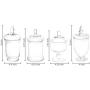 Jars Set of 4 Clear Glass Apothecary Jars/Candy Buffet Containers with Lids Give as a gift AN2173