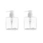 2PCS 250ML 8.5OZ Transparent Empty Square Plastic Press Bottle with Pump Head Emulsion Shower Gel Shampoo Conditioner Storage Holder Refillable Cosmetic Container Jar Pot for Travel Daily Life