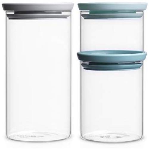 Brabantia Stackable Glass Food Storage Containers, Set of 3