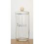 Italo Ottinetti Glass Jar Alluminium Lid Wooden Knob 1 Litre FA, Metallic, one Size