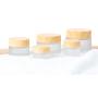 AKOAK 5/10/15/30/50g Wood Grain Glass Cream Bottle Scrub Face Cream Eye Cream Bottle Portable Travel Cosmetics Container, Reusable