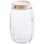 Kitchen Food Storage Jar Airtight Food Storage Kitchen Glass Jar Moisture-Proof Home Multi-Purpose Jam Bottle Cruet Glass Sealed Jar Of Jam Jar, Square Beige (Color : Beige Rhombus)