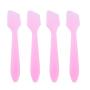 100Pcs 8cm Disposable Plastic Cosmetic Facial Pack Spoon Spatula Facial Cream Mini Scoop Mud Facial Pack Stirrer Muddler Applicator DIY Beauty Tool (Pink)