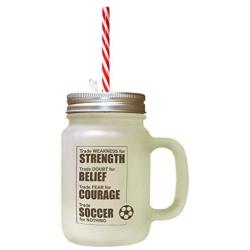 Brown Trade Weakness Strength Doubt Belief Trade Fear For Frosted Glass Mason Jar With Straw