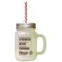 Brown Trade Weakness Strength Doubt Belief Trade Fear For Frosted Glass Mason Jar With Straw