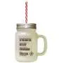 Brown Trade Weakness Strength Doubt Belief Trade Fear For Frosted Glass Mason Jar With Straw