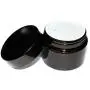2 STÜCKE 50 ML Bernstein Glas Leere Auffüllbare Probenflasche Kosmetik Gesichtscreme Becher Flaschenhalter mit Schwarz Schraubverschluss und Liner (50 ml)
