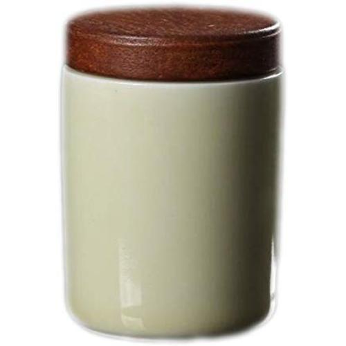 East Majik Set of 2 Portable Travel Storage Tea Sugar Jars Tea Tins with Wooden Cover