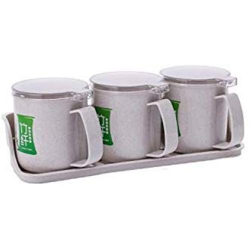 Kitchen Wall Mounted Spice Jar Seasoning Storage Box Seasoning Drain Design Rack Keeps Dry Space Saving Home,Gray