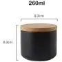 Kitchen Sealed Jar Ceramics Food Storage Box Grain Dried Fruit Storage Jar Cookie Jar Storage Tank Household Kitchen Tools,Black(260ml)