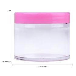 Beauticom 60 Grams/60 ML (2 Oz) Round Clear Leak Proof Plastic Container Jars with Pink Lids for Travel Storage Makeup Cosmetic Lotion Scrubs Creams Oils Salves Ointments (36 Jars)