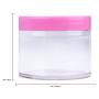 Beauticom 60 Grams/60 ML (2 Oz) Round Clear Leak Proof Plastic Container Jars with Pink Lids for Travel Storage Makeup Cosmetic Lotion Scrubs Creams Oils Salves Ointments (36 Jars)