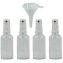 Viva Haushaltswaren # 39120 # 4X Spray Bottle 50 ml with Funnel Glass Bottle, Glass, Transparent ? 3.9 x 3.9 x 11.8 cm