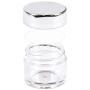 Beauticom 7 Gram / 7 ML (Quantity: 24 Pieces) Thick Wall Round Leak Proof Clear Acrylic Jars with SILVER Lids for Beauty, Cream, Cosmetics, Salves, Scrubs