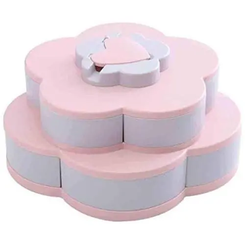 Boîte Rotative à Décoration de Fleurs Bloom pour Bonbons, Organisateur de Bijoux, 10 Compartiments - BPA Free - Sans BPA - Lavable au Lave-vaisselle (Rose) Boîte Rotative à Décoration de Fleurs Bloom pour Bonbons, Organisateur de Bijoux, 10 Compartiments - BPA Free - Sans BPA - Lavable au Lave-vaisselle (Rose)