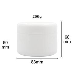 6PCS 250ml/8oz Refill White Plastic Makeup Cosmetic Container with Dome Screw Lid and PP Liner Travel Sample Packing Storage Holder Case Eye Shadow Cream Lotion Lip Balm Dispenser DIY Beauty Tool