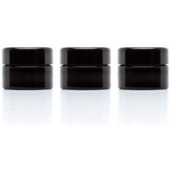 Infinity Jars 15 Ml (.5 fl oz) Pocket Size Black Ultraviolet Glass Screwtop Jar 3-Pack