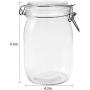 Betrome 32 OZ Glass Jar 4 Pack with Airtight Rubber Gasket Lid Reusable Storage Jar for Jam, Coffee, Tea,Honey, Beans, Spice and More