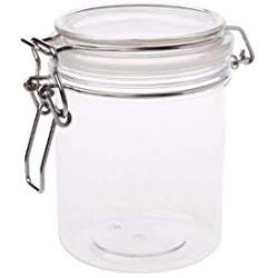 Plastic Round Clip Top Storage Jar With Airtight Seal Lid Kitchen Food Container Preserving Cosmetic Cream Organizer