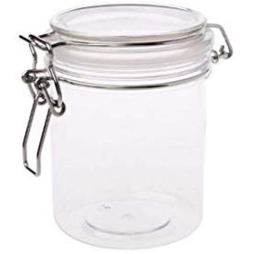 Plastic Round Clip Top Storage Jar With Airtight Seal Lid Kitchen Food Container Preserving Cosmetic Cream Organizer