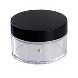 1Set 60ml 2oz Empty Clear Make-up Powder Puff Case Loose Powder Box Face Powder Blusher Container Jars With Sponge Puff Black Lid Sifter For Foundation Cosmetic