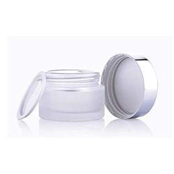 1PCS 100ML Empty Frosted Glass Face Cream Bottles with Silver Screw Cap and Liner for Cosmetic Makeup Lotion Storage Cylindrical Shape Container Little Crafts Jar