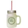 Forest Green Carrots For Santas Reindeer From Frosted Glass Mason Jar With Straw Forest Green Carrots For Santas Reindeer From Frosted Glass Mason Jar With Straw