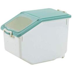 WOLFBUSH 10KG/22lb Rice Storage Container Airtight Food Container with Measuring Cup Sealed Cereal Grain Organizer with Wheels for Kitchen(About 50 Cup)