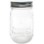 Sunshine Mason Co. Pint Regular Mouth Glass Mason Jars with White Plastic Storage Lids 6 Pack