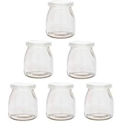 Cedmon Yoghurt Jars pudding Jar with Lid (5.5oz) 1set (6jars) Replacement Glass Jars for Yogurt Maker (5.5oz)