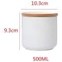 OnePine 500ml/17.6 oz Ceramic Tea Storage Canister with Airtight Sealed Wooden Lid - Ceramic Food Storage Container for Tea Sugar Coffee Nuts Grain Spice and More